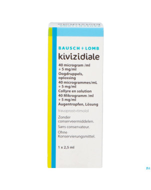Kivizidiale 40mcg/ml + 5mg/ml collyre sol 1x2,5ml