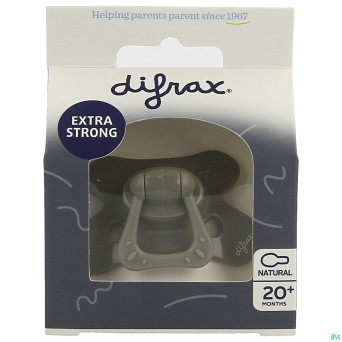 Difrax sucette natural 20m+ uni gris