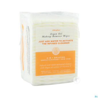 Adephar make-up remover wipes 2en1 argan 40