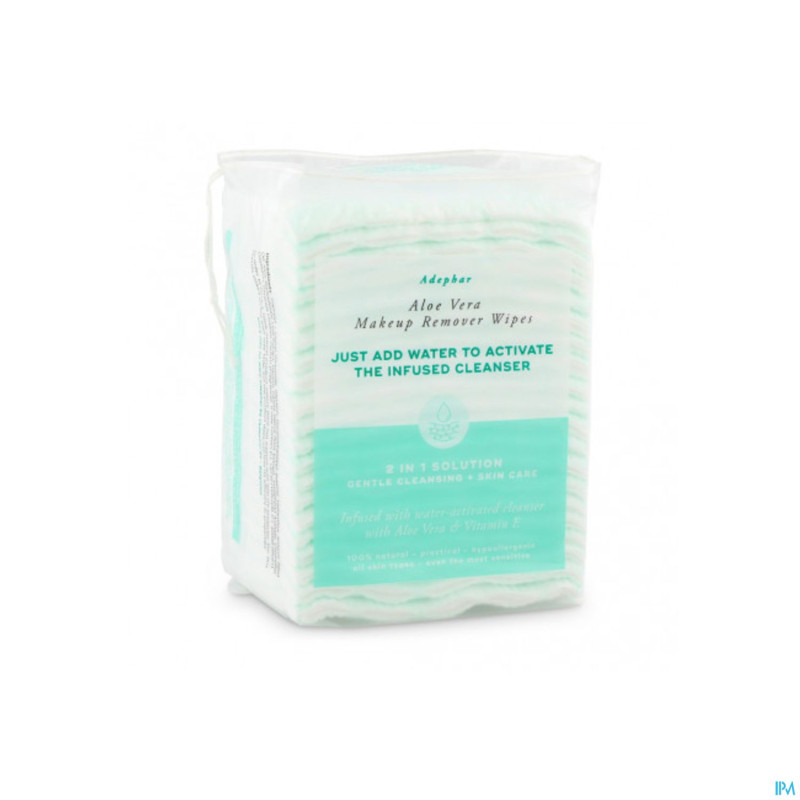 Adephar make-up remover wipes 2en1 aloe  40