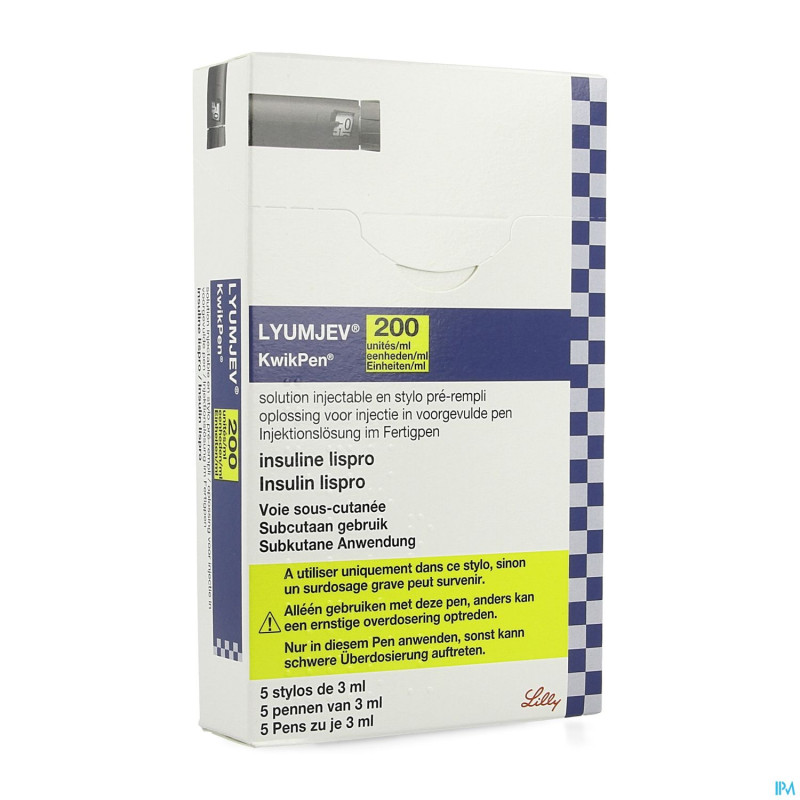 Lyumjev 200ui/ml kwikpen sol inj stylo prer. 5x3ml