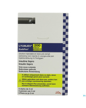 Lyumjev 200ui/ml kwikpen sol inj stylo prer. 5x3ml