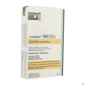 Lyumjev 100ui/ml juniorkwikpen sol inj stylo 5x3ml