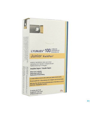 Lyumjev 100ui/ml juniorkwikpen sol inj stylo 5x3ml