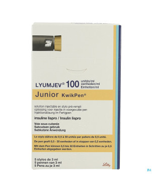 Lyumjev 100ui/ml juniorkwikpen sol inj stylo 5x3ml