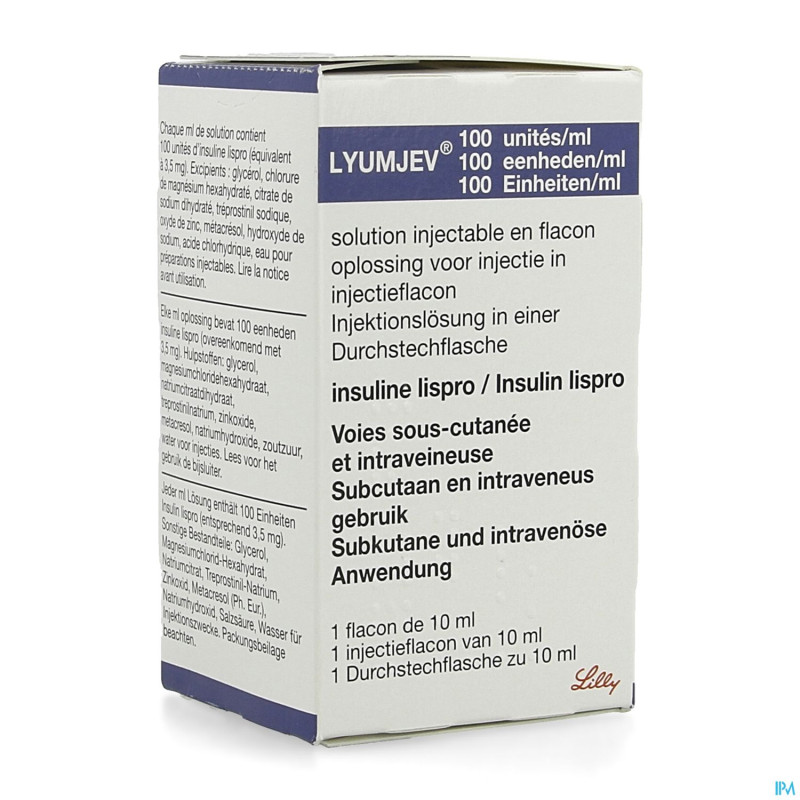 Lyumjev 100ui/ml sol inj fl inj verre 1 x 10ml