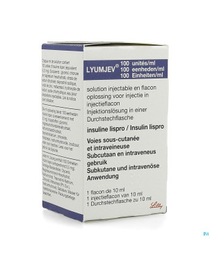 Lyumjev 100ui/ml sol inj fl inj verre 1 x 10ml
