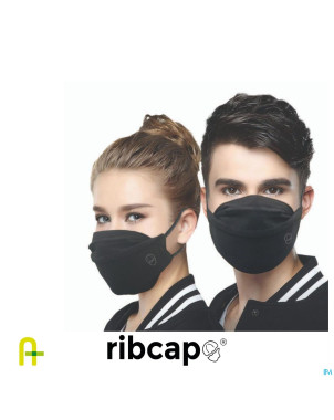 Ribcap face mask reutilisable 2 couches large noir