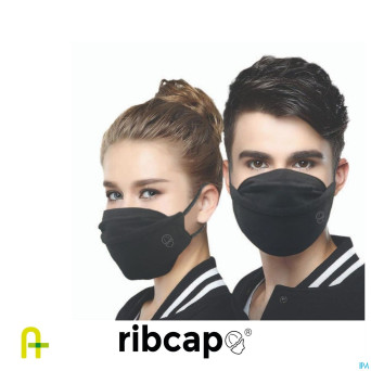 Ribcap face mask reutilisable 2 couches small noir