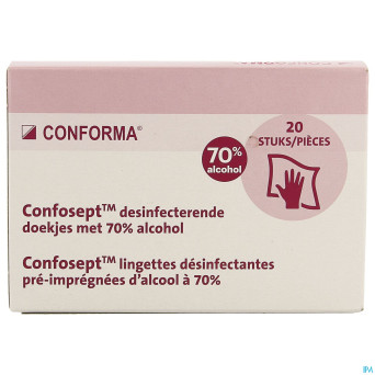 Confosept lingettes desinfect. 70% alcool 20   aca