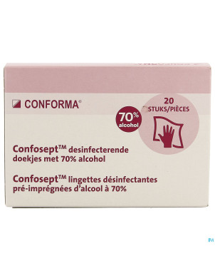 Confosept lingettes desinfect. 70% alcool 20   aca