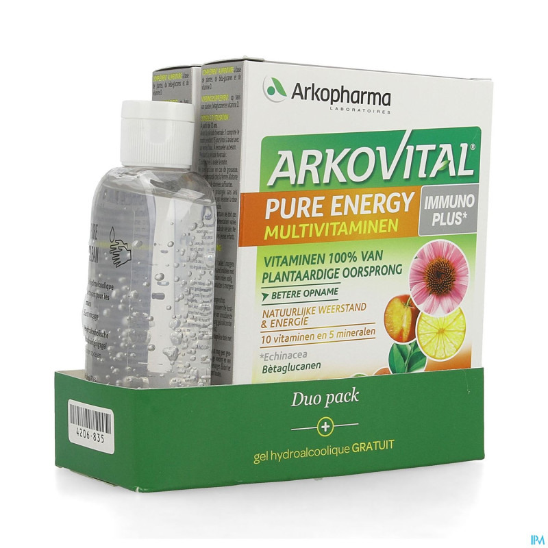 Arkovital pure energy immun.duo comp60+gel h.100ml