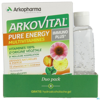 Arkovital pure energy immun.duo comp60+gel h.100ml
