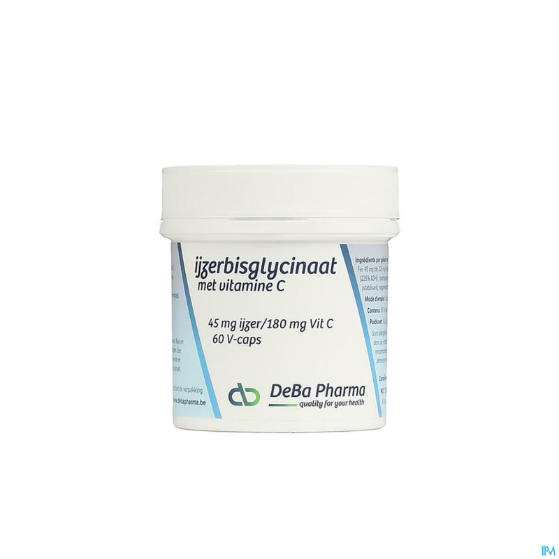 Fer bisglycinate 45mg + vit c 180mg v-caps 60 deba