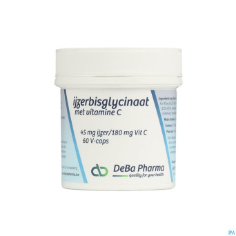 Fer bisglycinate 45mg + vit c 180mg v-caps 60 deba