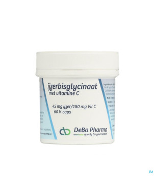Fer bisglycinate 45mg + vit c 180mg v-caps 60 deba