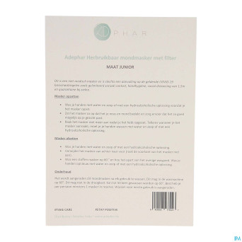 Masque buccal reutilisable filtre junior