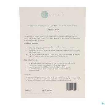 Masque buccal reutilisable filtre junior