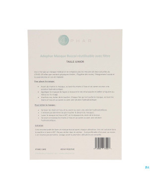 Masque buccal reutilisable filtre junior