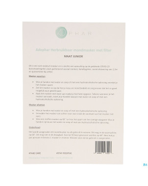 Masque buccal reutilisable filtre junior