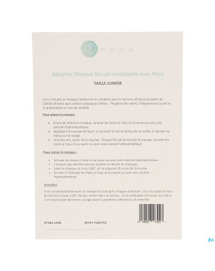 Masque buccal reutilisable filtre junior