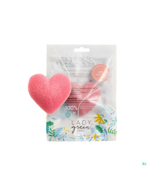 Lady green eponge konjac visage rose