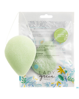 Lady green eponge konjac visage aloe vera