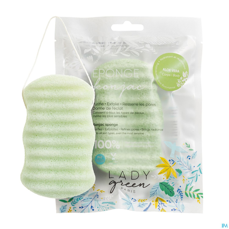 Lady green eponges konjac corps aloe vera