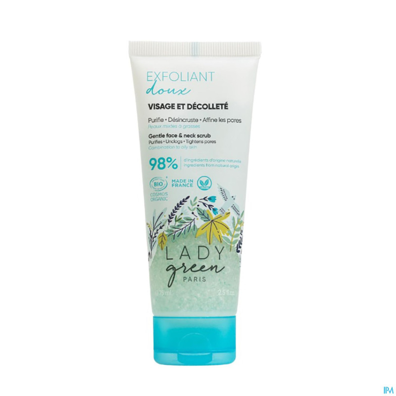 Lady green exfoliant doux visage decollete 75ml