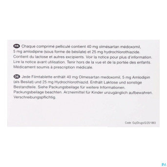Olmesartan/amlodip/hct viatris 40/5/25 comp pel 98