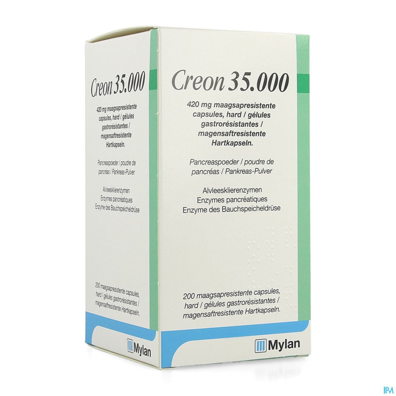 Creon 35000 420mg gastroresist caps dur 200 hdpe