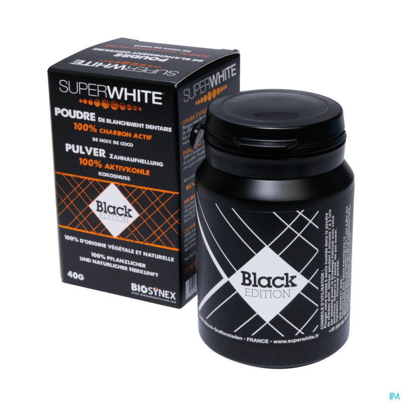 Superwhite poudre charbon actif black edition 40g