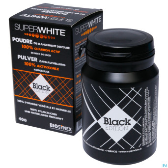 Superwhite poudre charbon actif black edition 40g