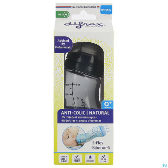 Difrax biberon-s natural bleu-gris 170ml