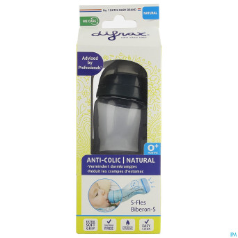 Difrax biberon-s natural bleu-gris 170ml