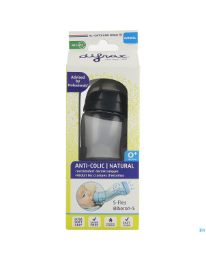 Difrax biberon-s natural bleu-gris 170ml