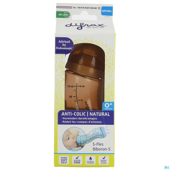 Difrax biberon-s natural brun 170ml