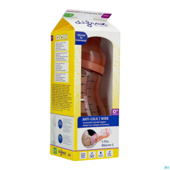 Difrax biberon-s wide brun 310ml