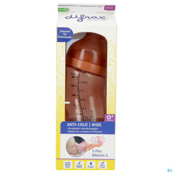 Difrax biberon-s wide brun 310ml