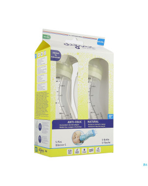 Difrax biberon-s natural creme/creme 250ml 2pack