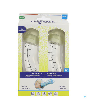 Difrax biberon-s natural creme/creme 250ml 2pack