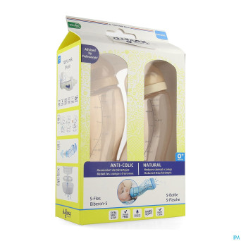 Difrax biberon-s natural rose/brun 250ml 2pack