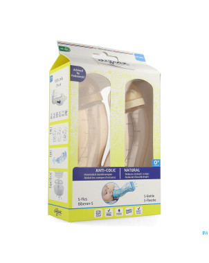 Difrax biberon-s natural rose/brun 250ml 2pack