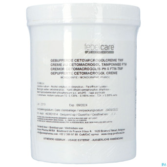 Creme cetomacrogol ftm 1kg febelcare