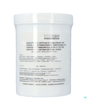 Creme cetomacrogol ftm 1kg febelcare