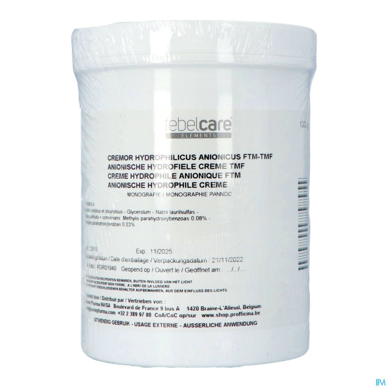 Creme hydrophile anionique ftm 1kg febelcare