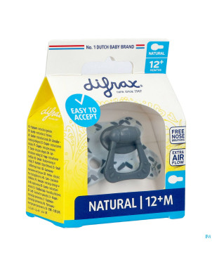 Difrax sucette natural 12m+ bleu print