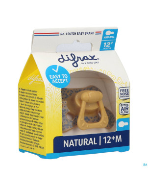 Difrax sucette natural 12m+ jaune-dessin