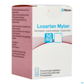 Losartan mylan  50mg comp pell 100 x  50mg flacon