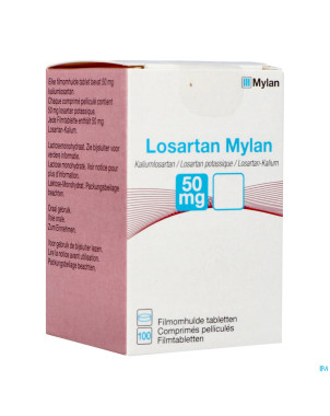 Losartan mylan  50mg comp pell 100 x  50mg flacon